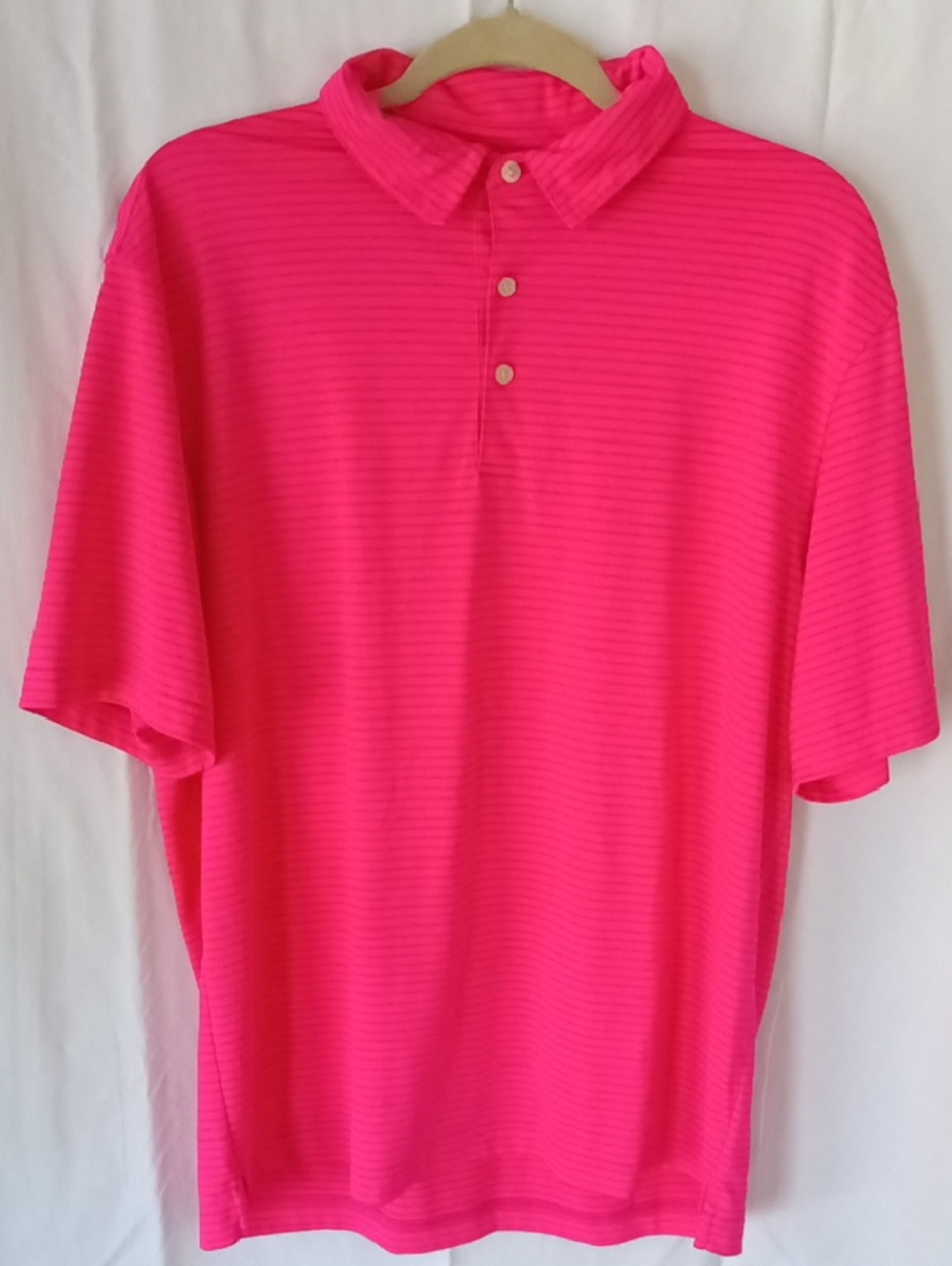 Walter Hagen Men's Neon Pink Short-Sleeve Polo